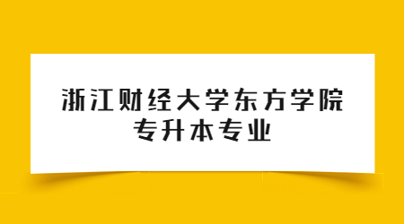 浙江財經大學東方學院專升本