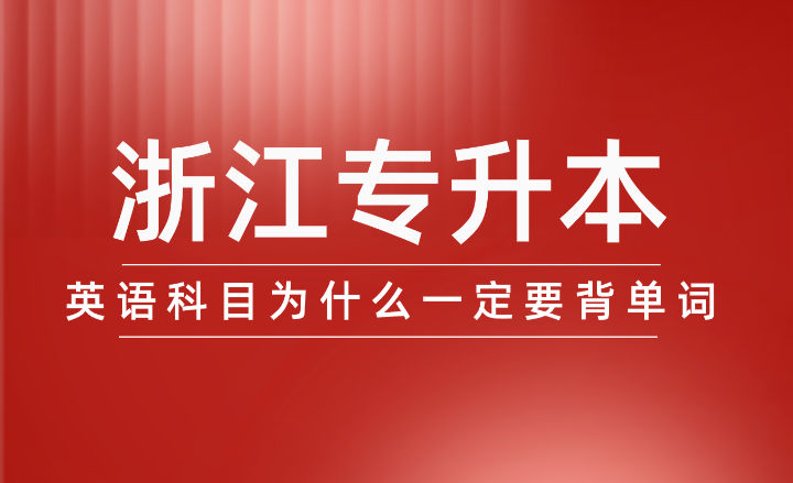 浙江專升本英語科目為什么一定要背單詞？